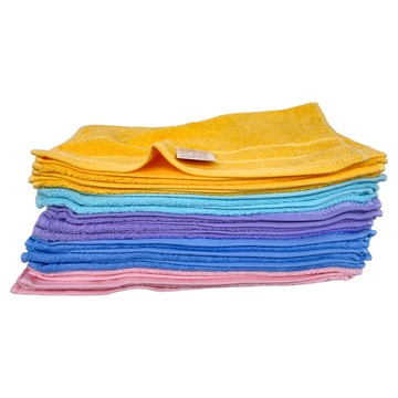 DASING 達興 兩柔彩布緞絲光毛巾 台灣製 100%棉  黃色 + 淺藍色 + 紫色 + 深藍色 + 粉紅色  1組