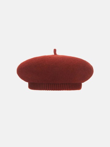 Patch wool beret brick