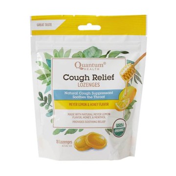 Cough Relief Organic Bagged Lozenges Meyer Lemon & Honey 18 Count by Quantum Health