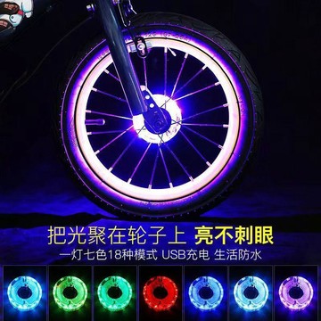 🔥臺灣熱賣⚡️自行車充電花鼓燈風火輪裝飾燈車輪花鼓燈兒童車平衡車輪轂燈🎉