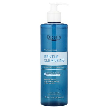 Eucerin, 面部，保濕清潔凝膠，無香，13.5 液量盎司（400 毫升）