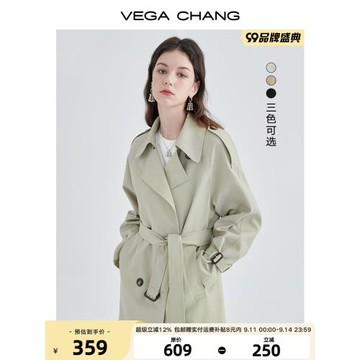 (免運)VEGA CHANG風衣女中長款2025秋季知識分子大衣小個子英倫風外套