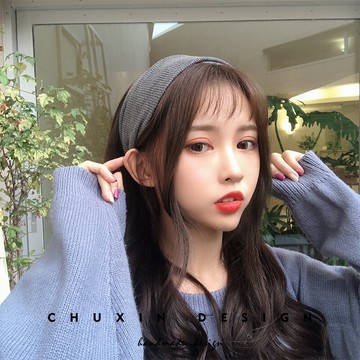 發飾純色交叉針織發帶寬邊洗臉發帶頭巾頭飾簡約甜美森女復古1入