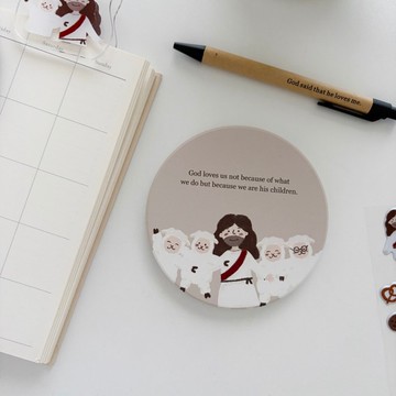 JIN CHA GOD-杯墊 God loves us not because of what we do