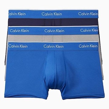 CK 2020男時尚纖維彈雙藍灰色四角內著混搭3件組