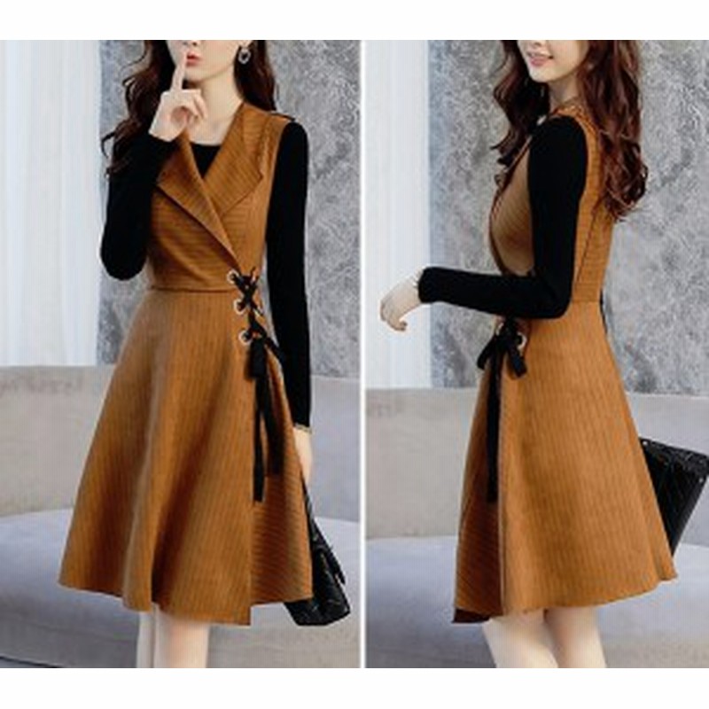 コンサバ カジュアル ミディアム丈 Vネック カシュクール レースアップ 大きいサイズ レディース ワンピース トレンドカラー 通販 Lineポイント最大1 0 Get Lineショッピング