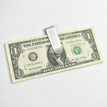 鈔票夾 聖經刻字霧面鋼製收納式錢夾【NL177】