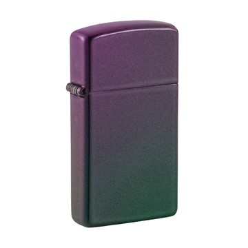Zippo 【官方授權店】 Slim Iridescent 窄版虹彩亮漆(素面)防風打火機
