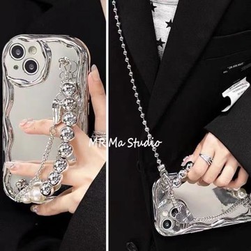 適用vivox100手機殼x90s愛心手鏈腕帶IQ0012高級感iqz8x/z7x/z3斜跨背帶掛繩s18/s17/s16網紅女款y53s電鍍銀