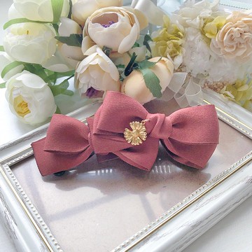 韓系氣質大人感香蕉夾相交夾髮夾-磚紅色