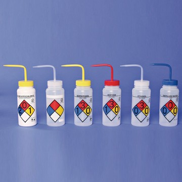 《Bel-Art》彩色安全洗瓶 PE Bottle, Wash, Self Venting Labelled