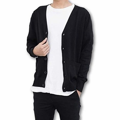 カーディガン メンズ 肌ざわりの良いカーディガン ビジネス 学生 ニット ポケット付 ブラック Xxl 通販 Lineポイント最大get Lineショッピング