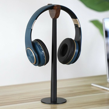 abothline小鳥胡桃實木耳機架展示架電腦配件頭戴式耳麥金屬掛架 雙11全館免運