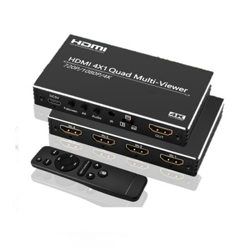 易控王 4x1 四進一出HDMI畫面分割器 遠端遙控切換 4K30Hz 外接電源 迷你版 (40-223-04)