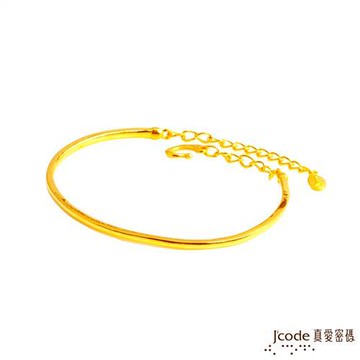 J’code真愛密碼情緣黃金手環-亮面單鐲