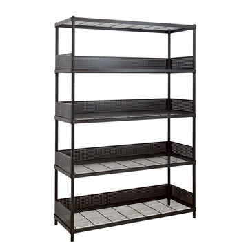 【居家cheaper】45X120X178CM厚鐵框圍籬款五層收納鐵架