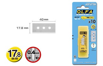 日本 OLFA 安全工作刀片 10片/包 SKB-10/10B