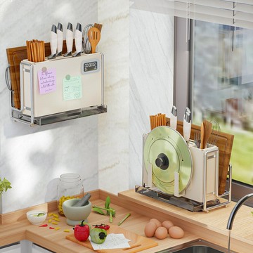 APP下單享點數9% 廚房刀架置物架多功能臺面筷子筒菜刀架筷籠一體收納盒家用ins風