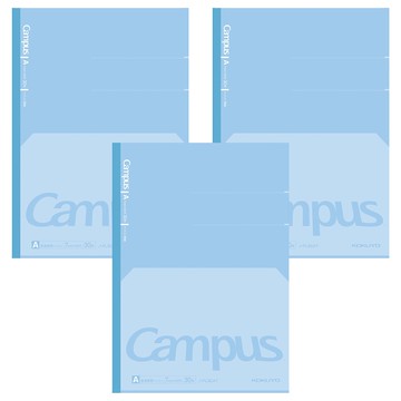 KOKUYO 國譽 Campus 全攤平筆記本A罫  藍色  3本
