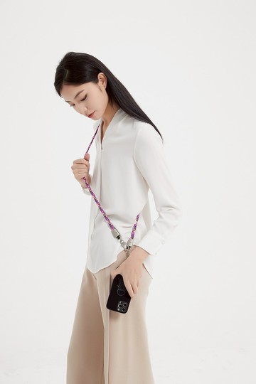 niji 手機繩 12mm flat strap Lavender pattern