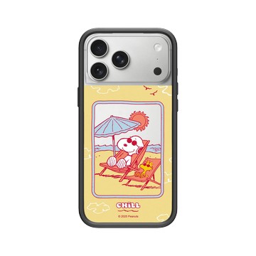 iPhone 17 Pro Max Mod NX -邊框背蓋組合 (相機按鈕) 黑 - 史努比 Snoopy - 曬太陽
