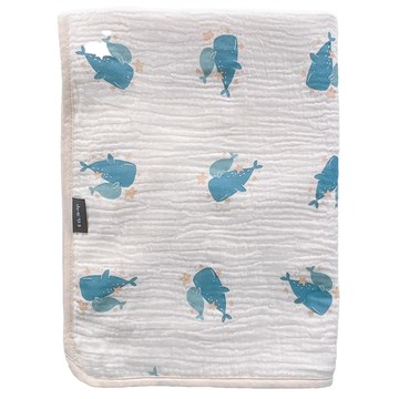 Doris.Ann 朵麗絲.安 竹纖維隔尿墊 100%純棉紗布 柔軟透氣 親膚細膩 環保TPU隔水透氣層  大  鯨魚  1片