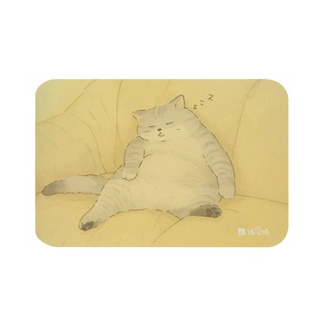 【怪獸】瑪思特 軟式珪藻土吸水地墊 睡癱貓系列 (60x40cm) -打盹貓