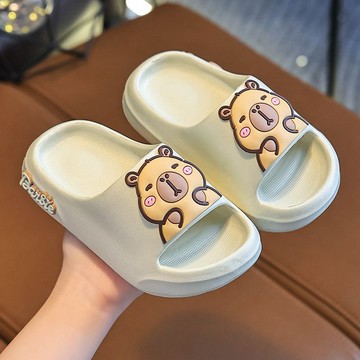 【臺灣-出貨】EVA卡皮巴拉兒童拖鞋男女童夏季室內居家防滑中大童-可愛涼拖