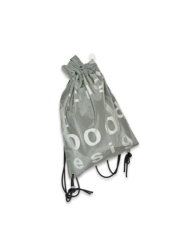 Nylon Ripstop Minimalist Design Gym Sack [Light Grey]