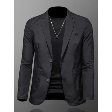 歐貨男士休閑西裝簡單款純色修身小西服2025春裝潮流休閑薄款外套