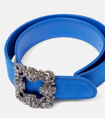 Manolo Blahnik Embellished satin belt