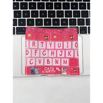 適用新MacBook硅膠m2鍵盤膜air13保護Pro14蘋果筆記本電腦貓聚會