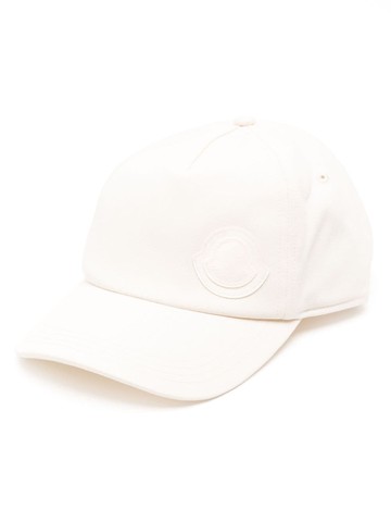 Moncler - logo-appliqué gabardine cap - women - Cotton - One Size - Neutrals