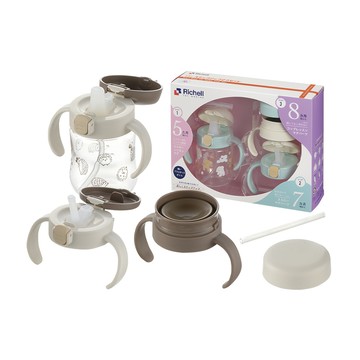 Richell 利其爾 日本 TLI三代 三階段水杯禮盒組-多款可選