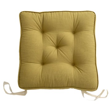 Mega 日式加厚棉麻坐墊 四季  43x43cm  茶綠色