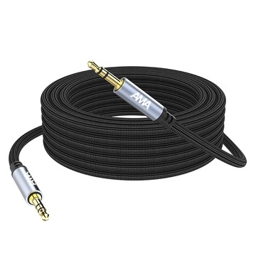 AMA 3.5mm AUX公對公音頻線 音頻轉換線 車載連接線 高保真音質 無雜音 編織繩 電腦 音響