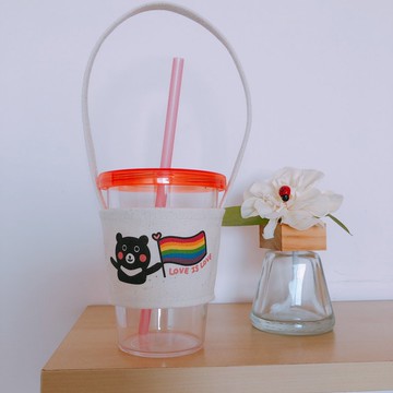 台灣黑熊 彩虹旗 彩虹 手繪環保杯袋 歲末 7 折