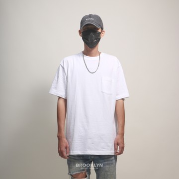 現貨 UNITED ATHLE UA 日本 5.6oz 口袋T 高磅 白色 短T 男女 (布魯克林) 3500601001