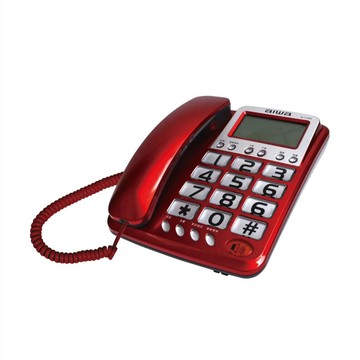 aiwa 愛華 超大字鍵大鈴聲有線電話 紅色  ALT-892