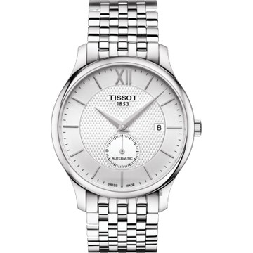 TISSOT 天梭 官方授權 Tradition 小秒針機械錶 1212購物節 送禮推薦-銀/40mm T0634281103800