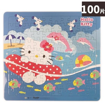 HELLO KITTY 100片拼圖 水上遊樂園 C678043 /一個入(促120) Kitty拼圖 凱蒂貓拼圖 三麗鷗 KT 幼兒卡通拼圖 正版授權 MIT製【APP滿額下單10%點數(單一帳號最高5000點)】1/31止
