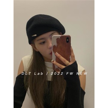 DLT Lab丁老頭秋冬新品羊毛貝雷帽女韓版ins百搭保暖針織畫家帽子