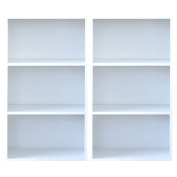 《HOPMA》可調式三空櫃(2入) 台灣製造 背板嵌入款 三格櫃 收納櫃 書櫃 三層櫃 置物櫃 書櫃-時尚白