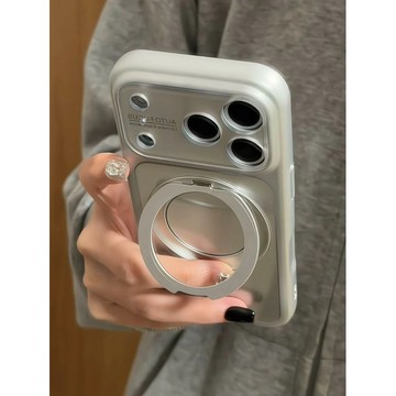 小衆ins風高級感摺疊支架適用蘋果17promax手機殼iPhone16女新款個性時尚15男14韓系防摔保護套13韓系