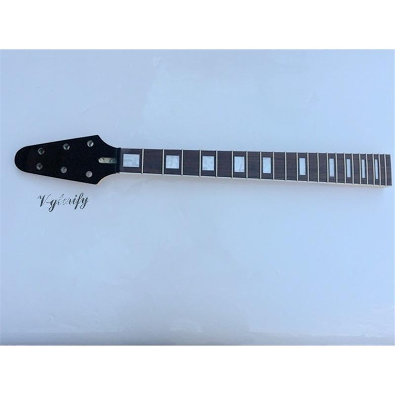 フライングV エレキギター ブラック ヘッド交換用ネック flyingv ギターネックメタル