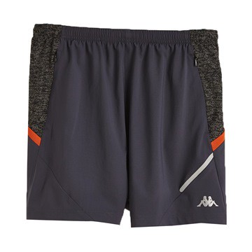 KAPPA義大利型男KOOL DRY平織慢跑短褲 深灰 深灰麻花 磚橘 四面彈