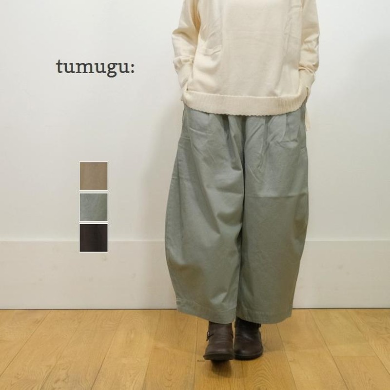 SALE20%OFF】tumugu ツムグ フラーチノクロス ワイドパンツ TB22408 ...