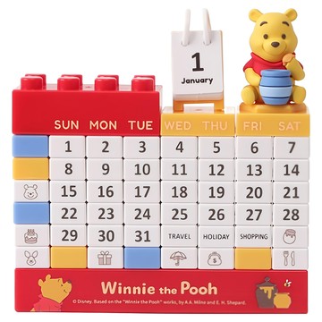 norns 迪士尼 小熊維尼萬年曆  淺藍色 + 淺綠色 + 白色  1個