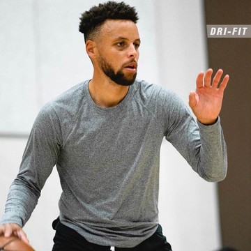 庫里籃球運動美式訓練健身長袖T恤男跑步緊身速干上衣排汗投籃服