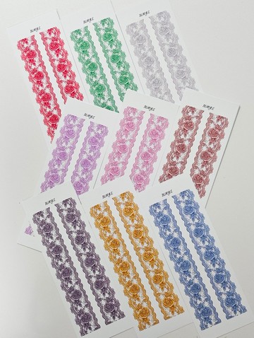 玫瑰蕾絲線條裝飾貼紙